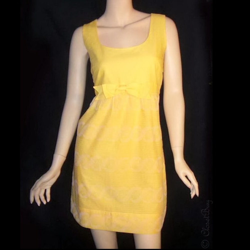 Juicy Couture Lee Soft Woven Fitted Yellow Dress 6